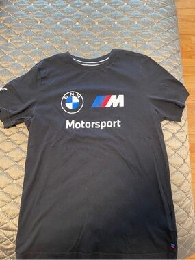 Puma Black Men's Motorsport Logo Tee with Blue & Red Accents